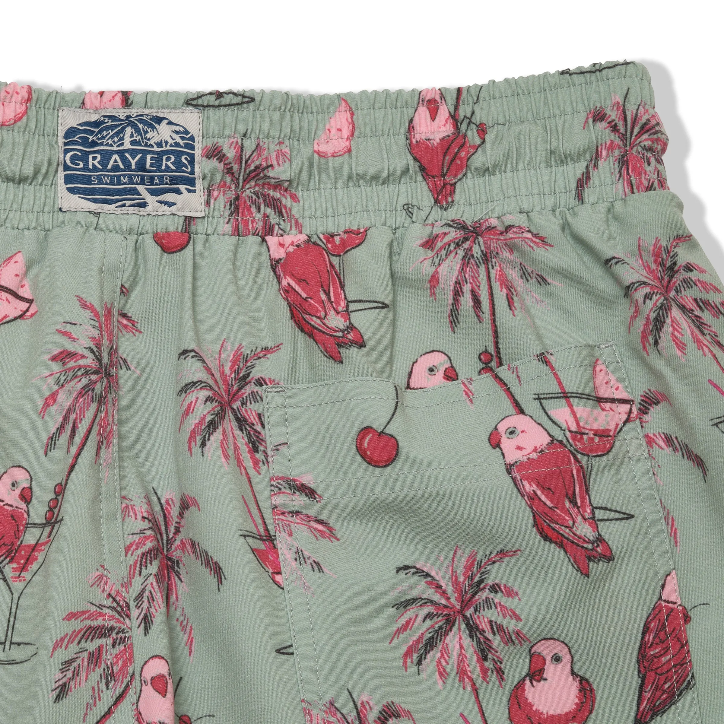Eco Poly Cotton Stretch Swim Trunk 7" - Drunken Parrot Versatile Design