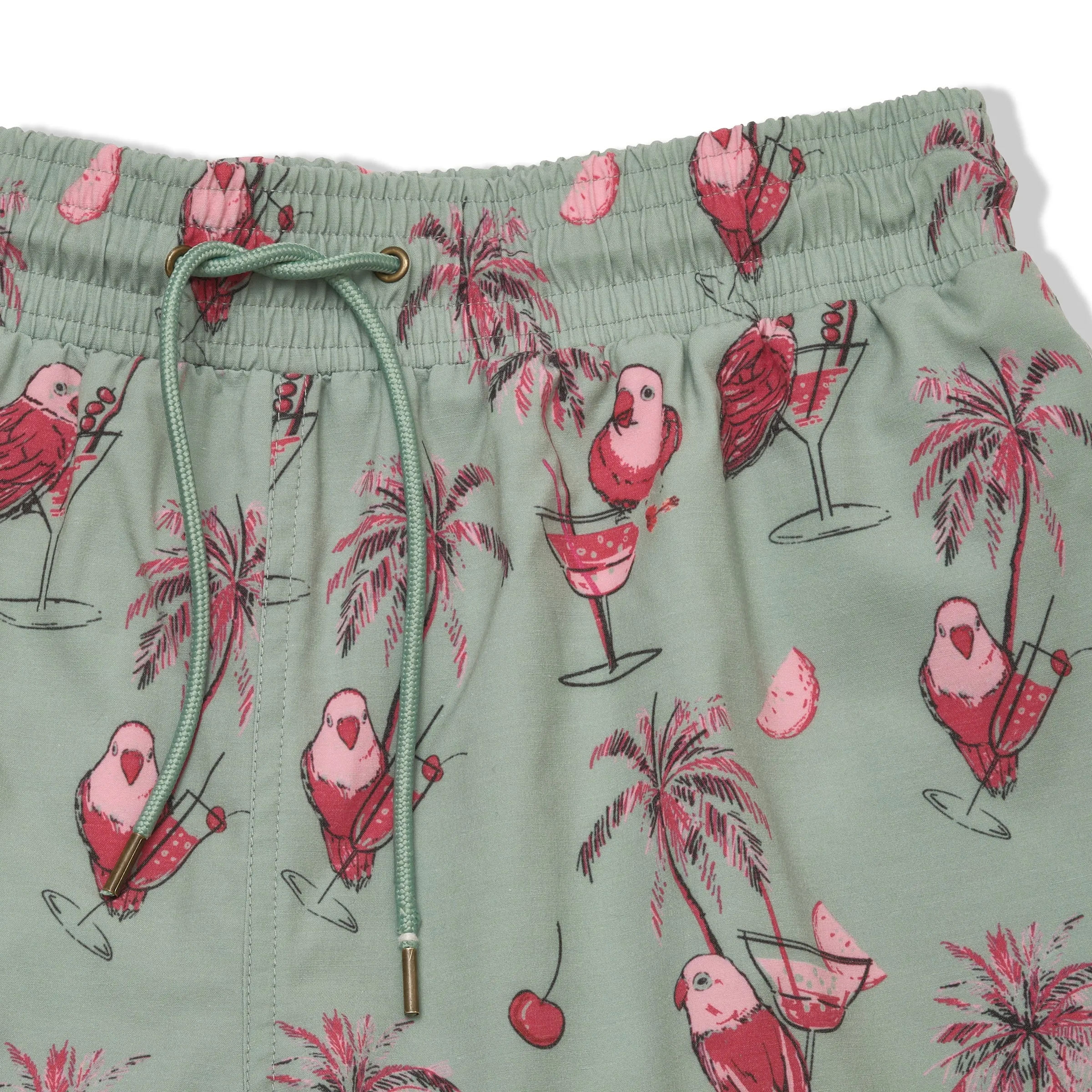 spring shorts Eco Poly Cotton Stretch Swim Trunk 7" - Drunken Parrot