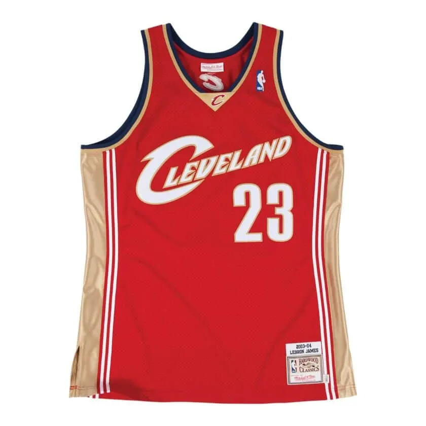 Authentic Lebron James Cleveland Cavaliers Road 2003-04 Jersey Circular Knit Body Mapping