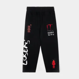 SP x IT Pennywise Fleece Mens Sweatpants (Black/Red) Stretch Flex Odor Control Tech