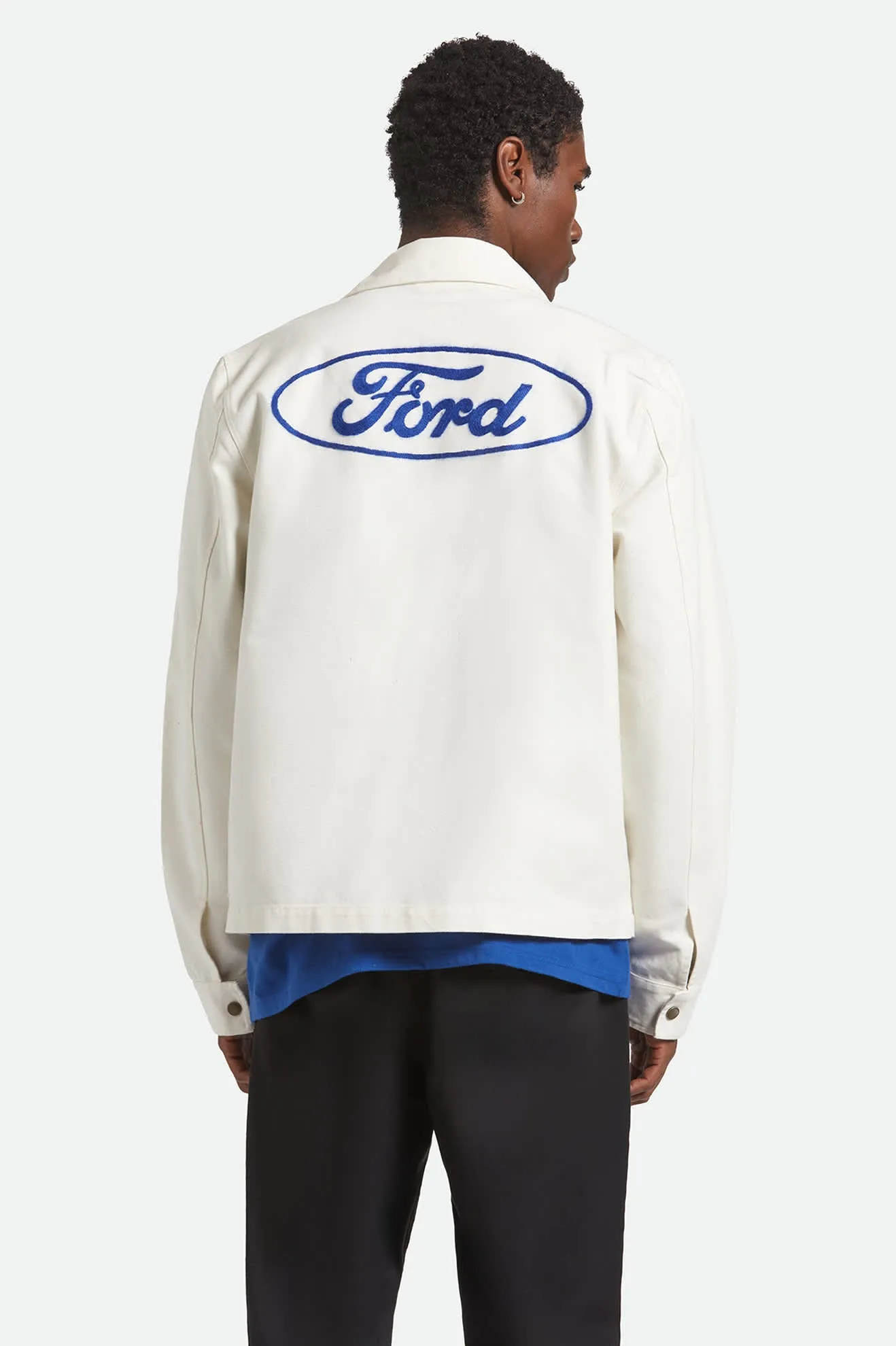 Ergonomic Fit Stand Collar Ford Number One Garage Jacket - Wimbledon White