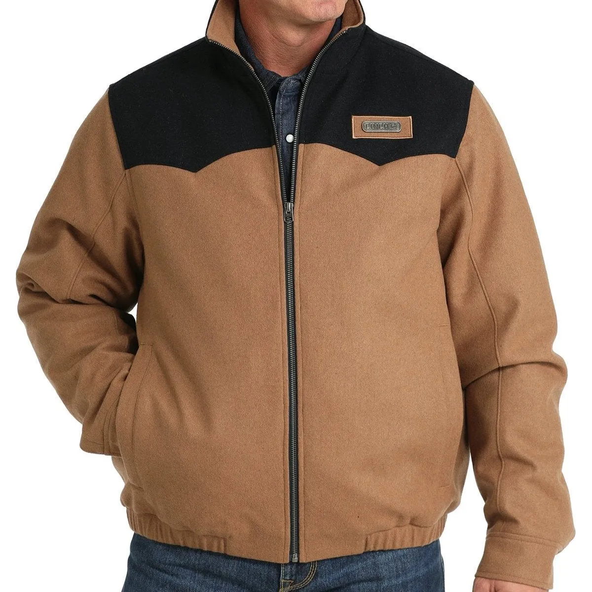 Cinch Men's Wooly Concealed Carry Western Jacket in Brown Double Layer Protection Convertible styles
