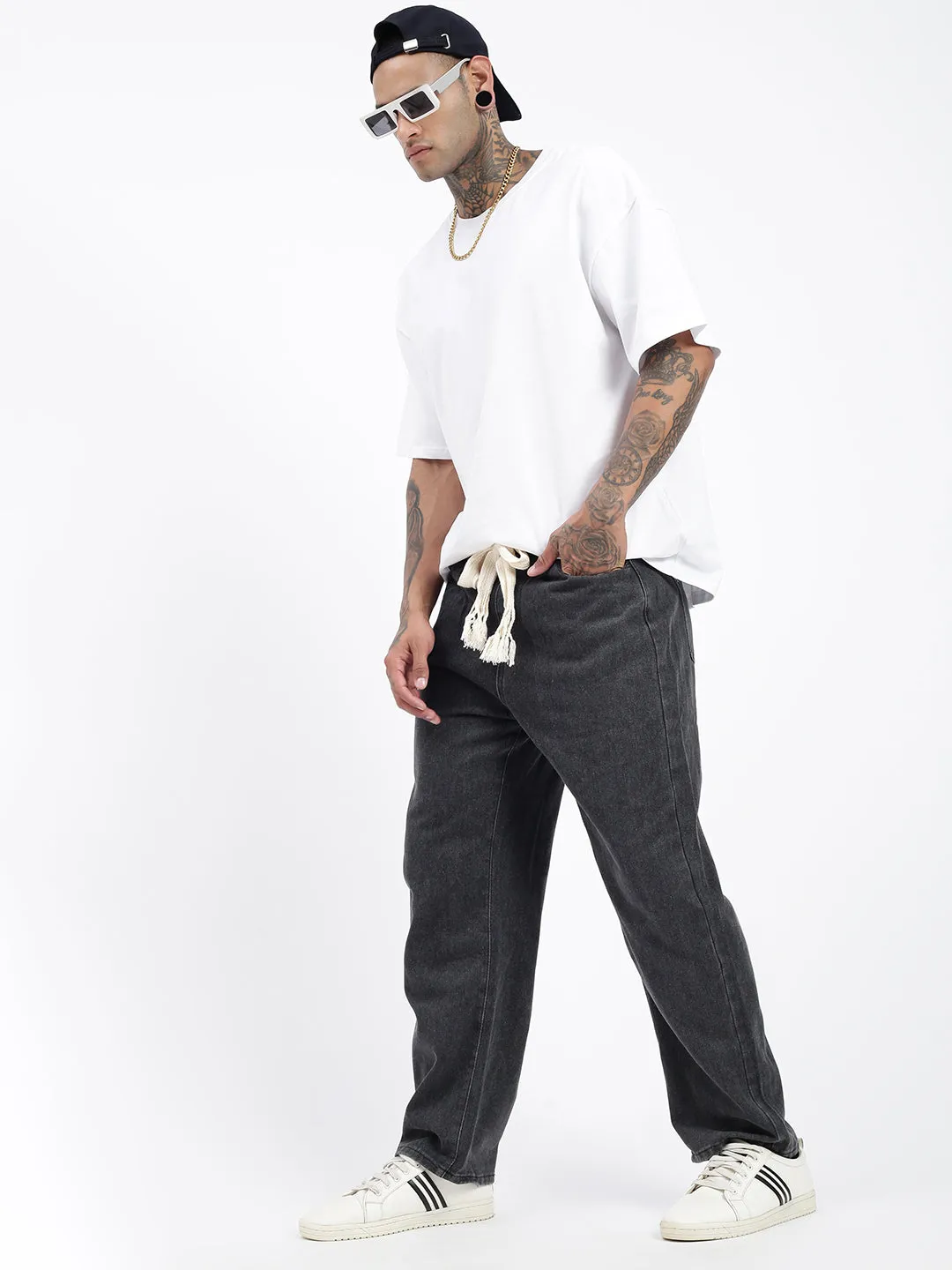 Go-To Basic Sophisticated Look Men's Grey Slim Fit Cropped Jeans