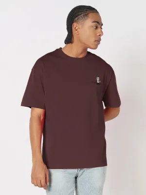 Bold Fashion Men's Printed Brown Relaxed Fit T-Shirt
