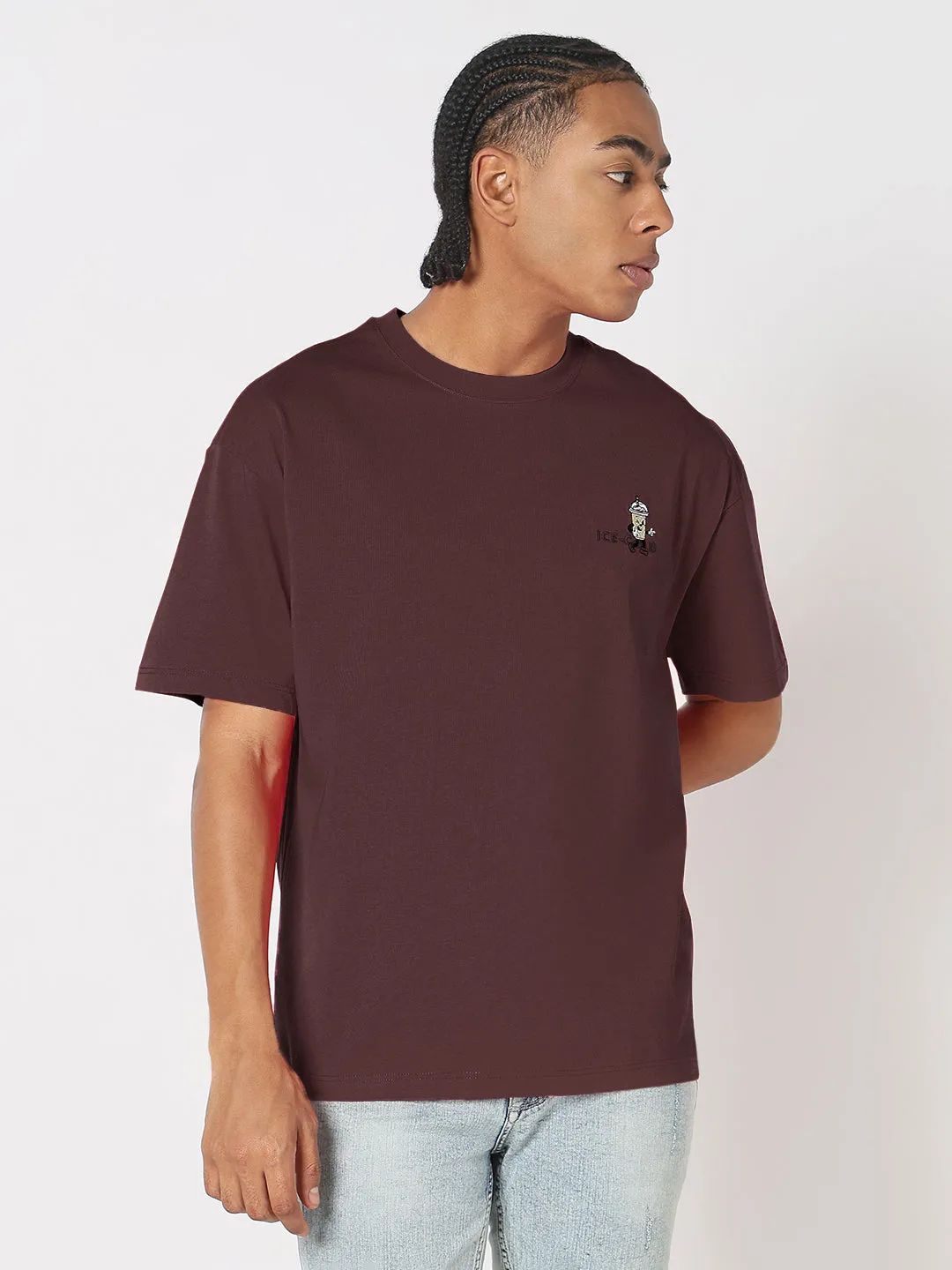 Bold Fashion Men's Printed Brown Relaxed Fit T-Shirt