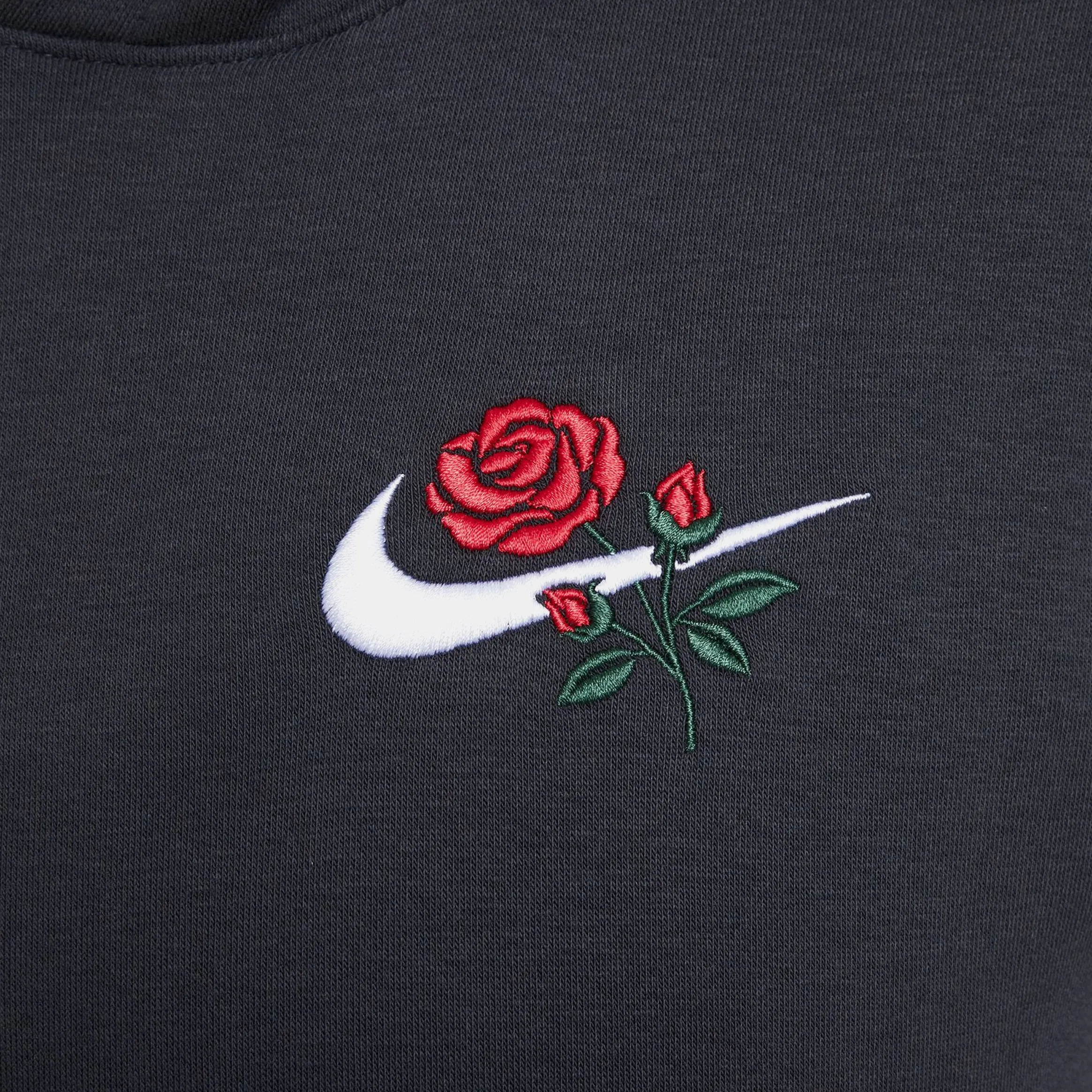 Vintage Look product chambray casualness NSW Club Fleece Floral Pullover Mens Hoodie (Grey/Red)