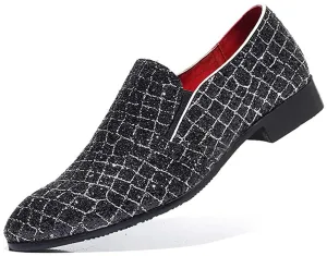 NXY Blue &amp; Black Penny Loafers for MenSoft Paillette Leather Fashion Slip-on Loafers &amp; Luxury Driving Shoes - Elegant Dress Loafers for Men Neat Pace