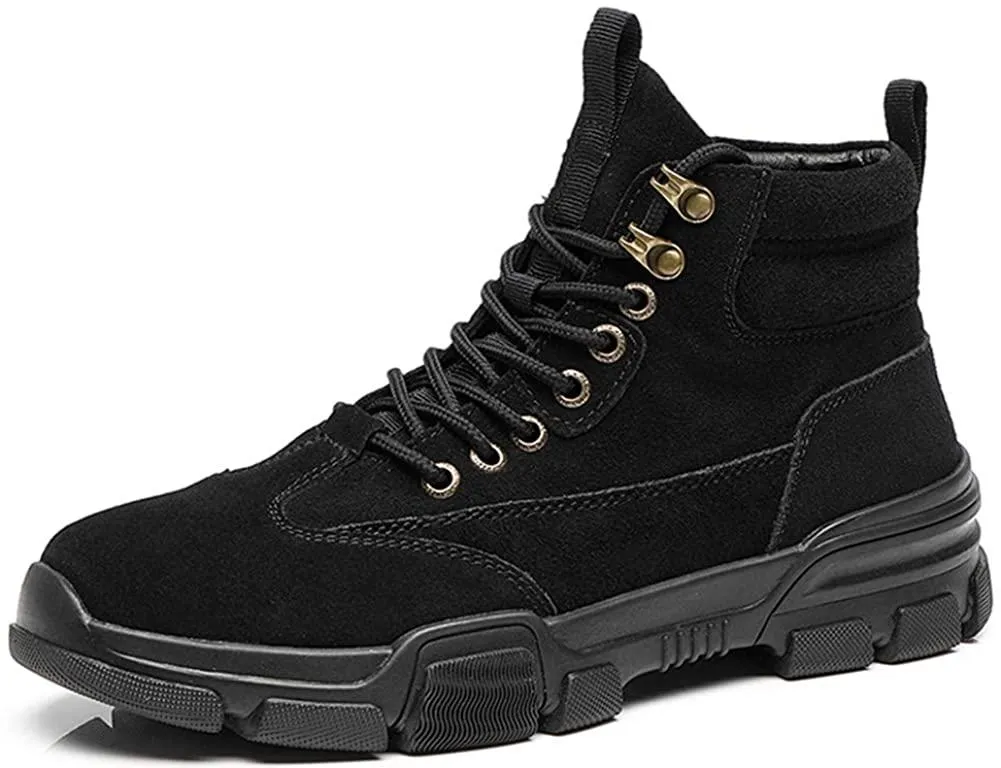 Weekend Outings Sole Safe NXY Men's Suede Lace Up Work Boots - Winter Chukka Ankle Boots &amp; Fashion Cargo Shoes for Hiking, Work, Outdoor Walking