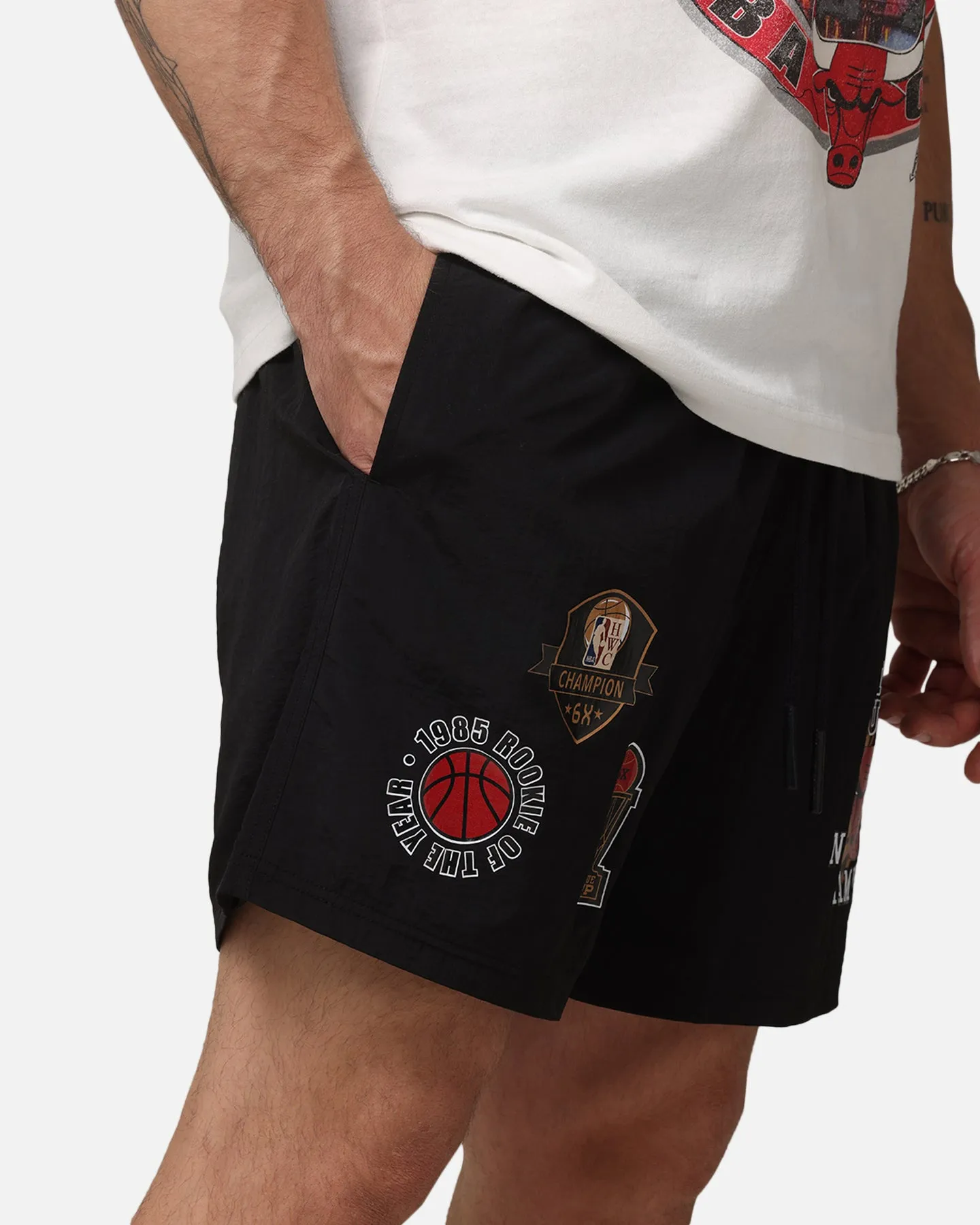 Mitchell & Ness Chicago Bulls Champs Nylon Shorts Black Quick Style