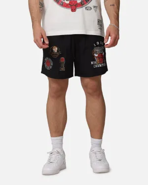 Flatlock stitching Mitchell & Ness Chicago Bulls Champs Nylon Shorts Black