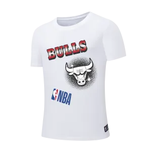 NBA Front Mixed Logos Print Regular Fit T-Shirt - Chicago Bulls Team Vibe Sport Inspired