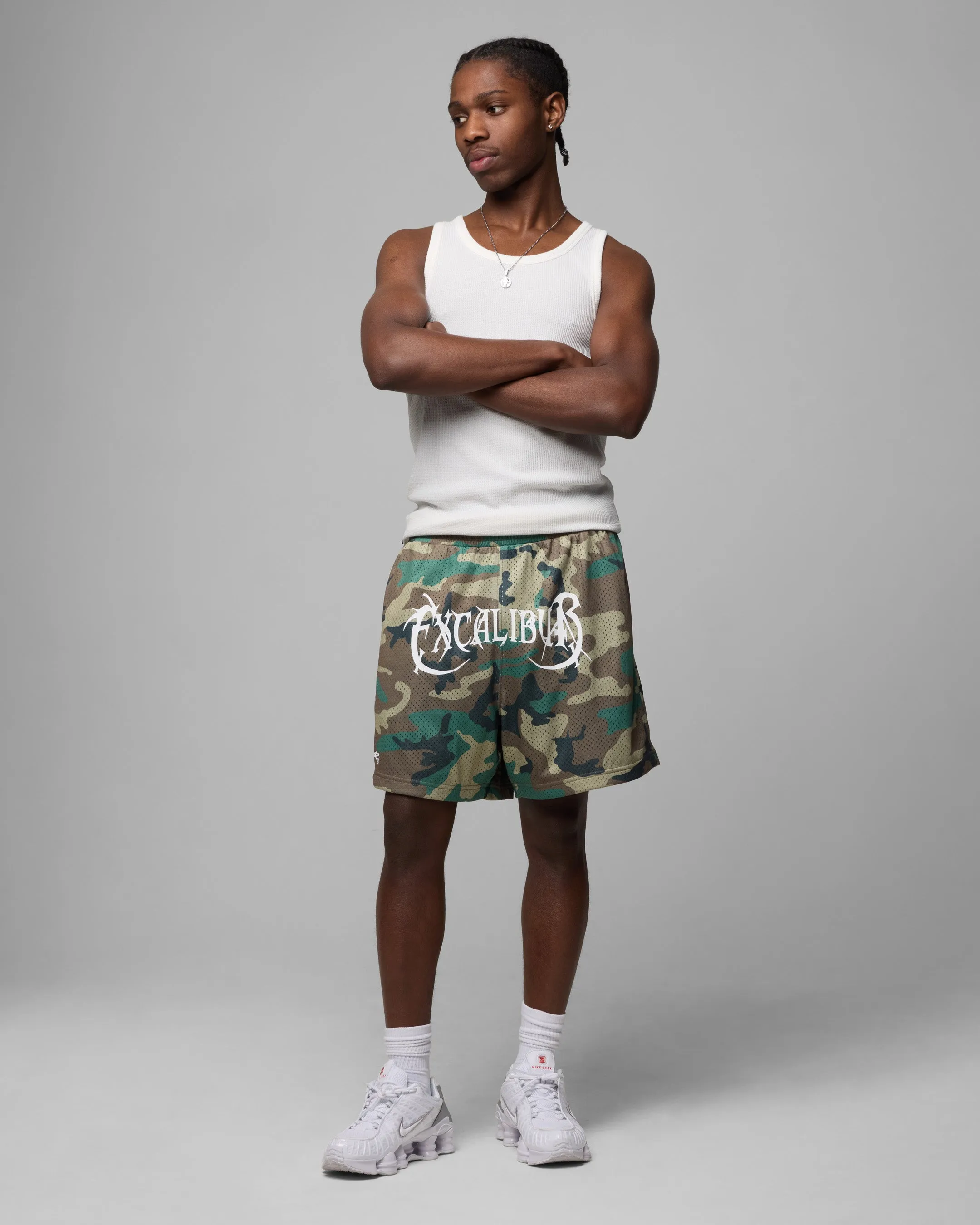 Loiter Excalibur Mesh Shorts Woodland Camo Sporty Vibes