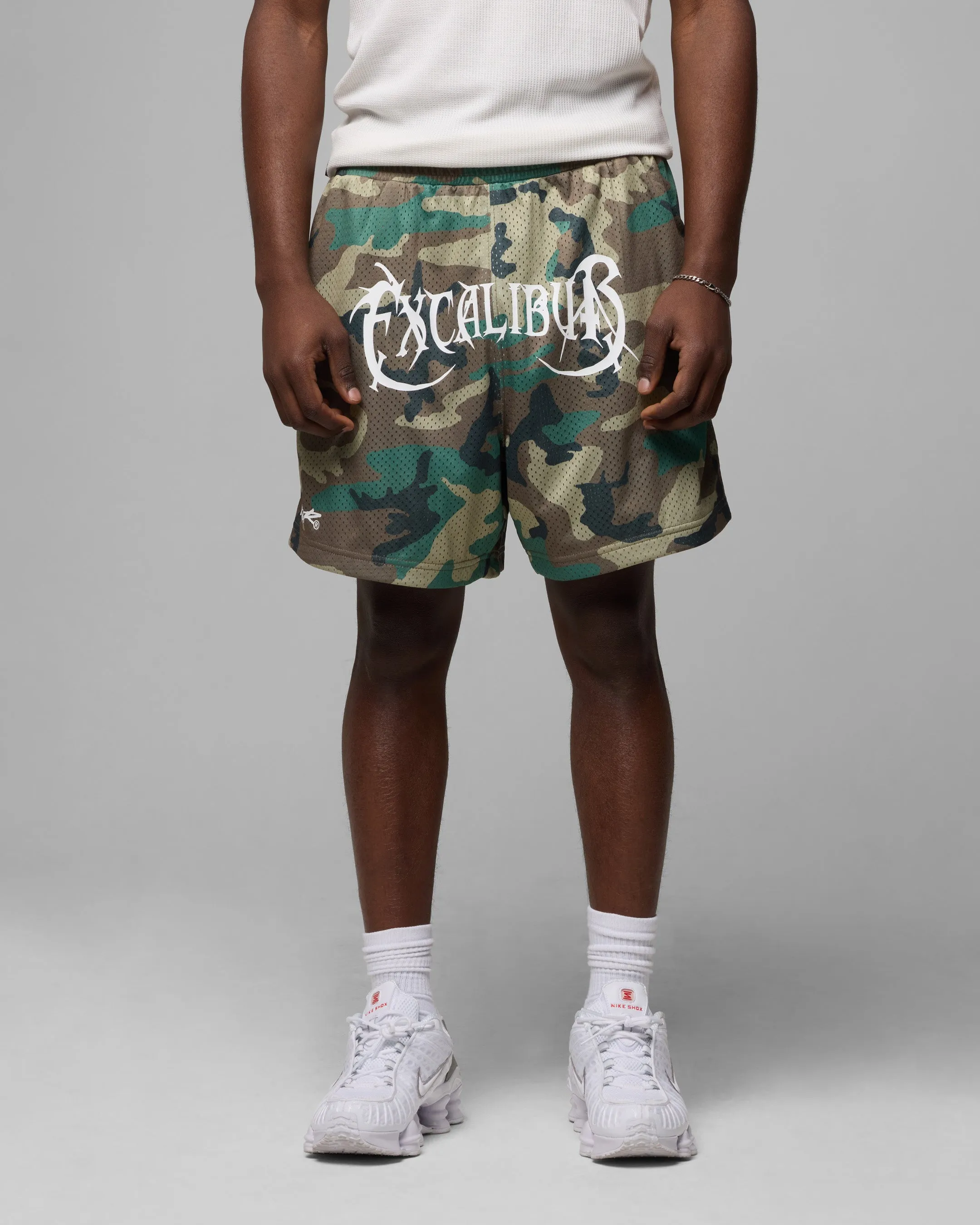 City Mood Retroreflective Accents Loiter Excalibur Mesh Shorts Woodland Camo