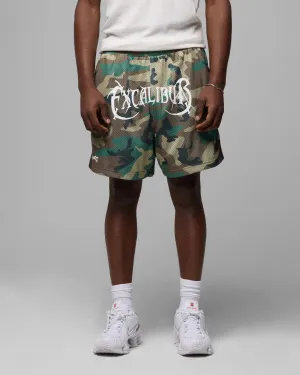 City Mood Retroreflective Accents Loiter Excalibur Mesh Shorts Woodland Camo