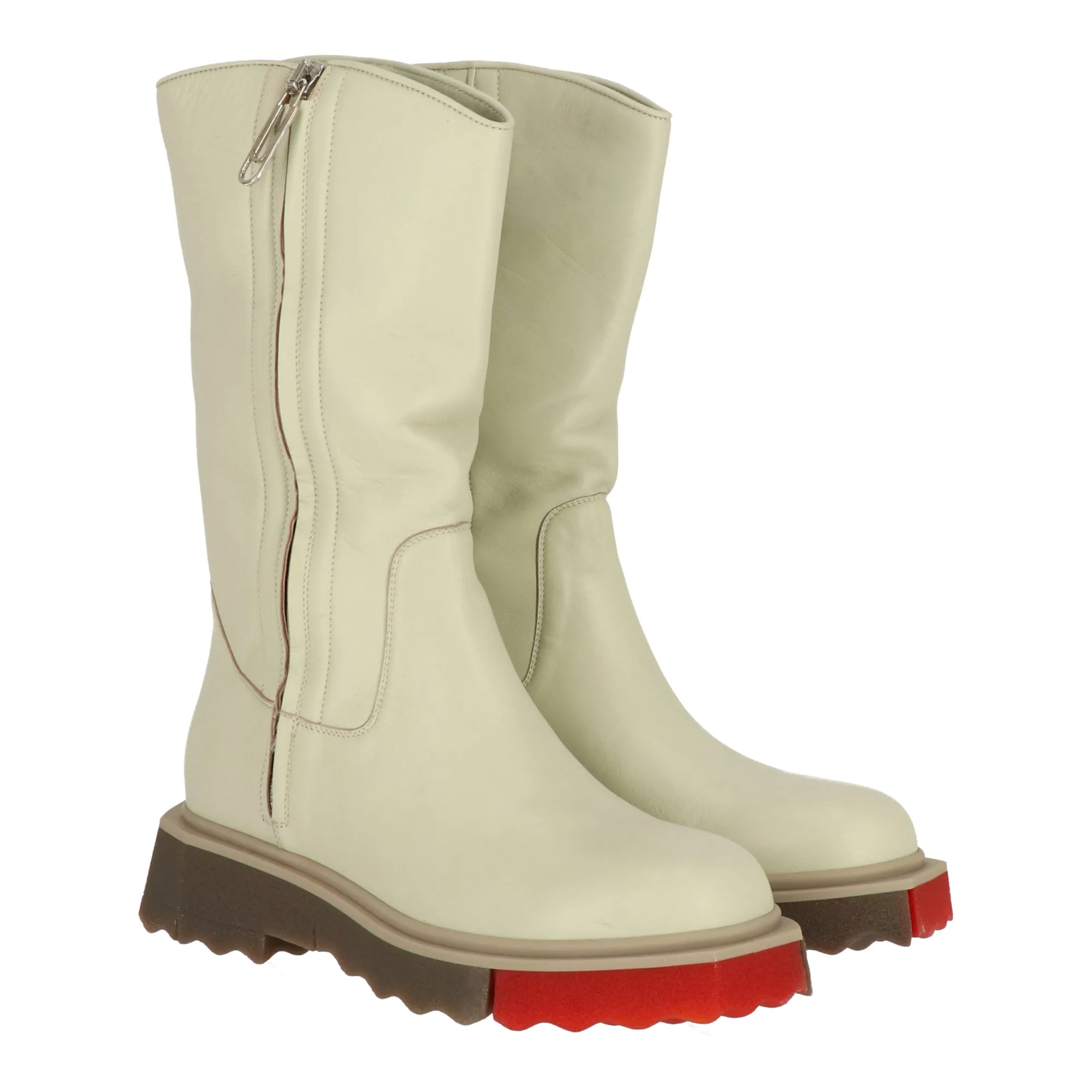Off White Mens Beige/Red Boot Padded collar All Day Routine