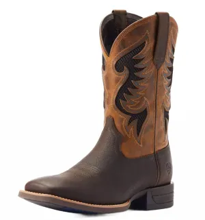 Double Stitched Seams Matte Line Men's Vettek Cowpuncher Shockshield Boot In Brown/mustard