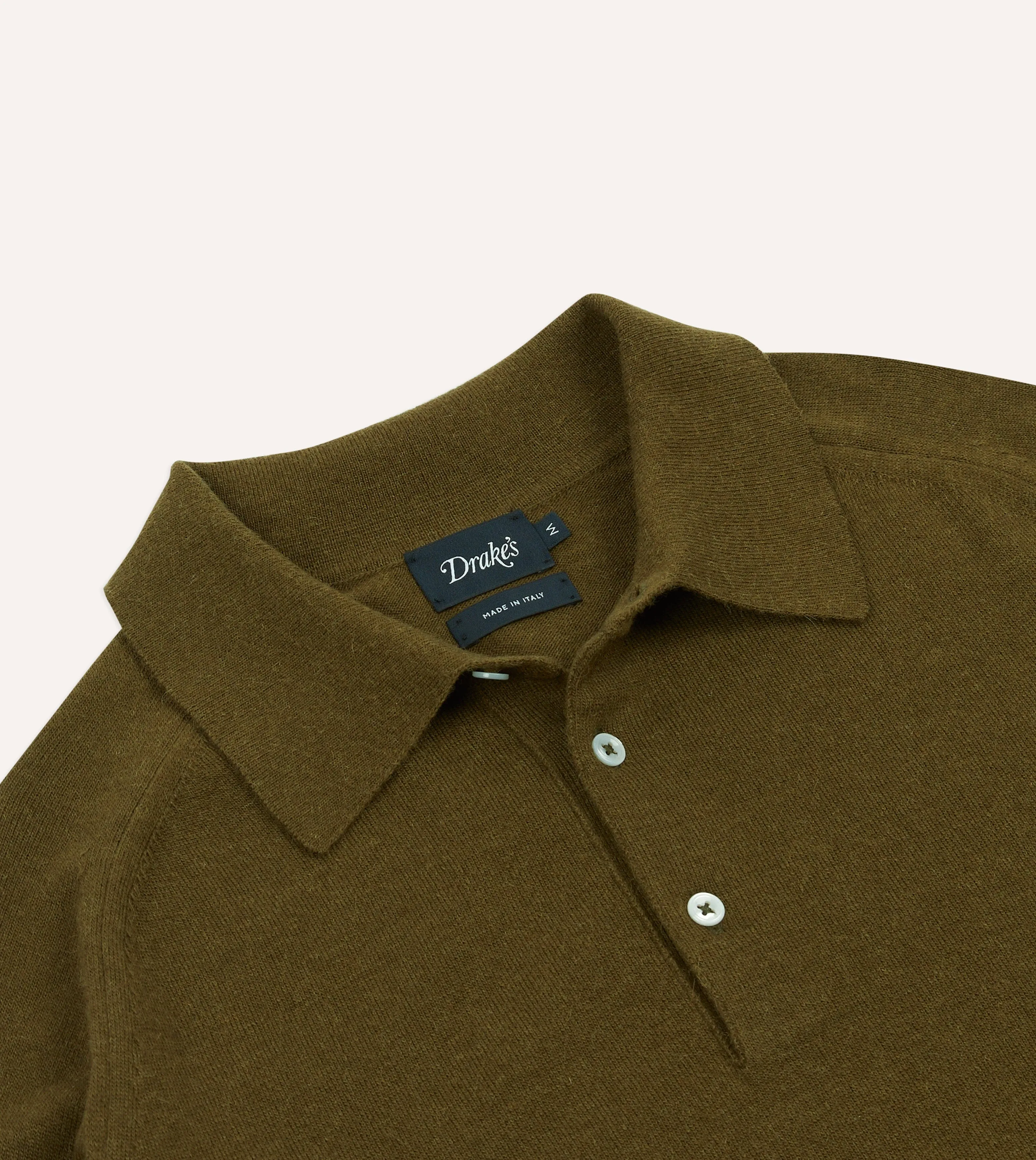Olive Alpaca Wool Knitted Polo Urban Classic