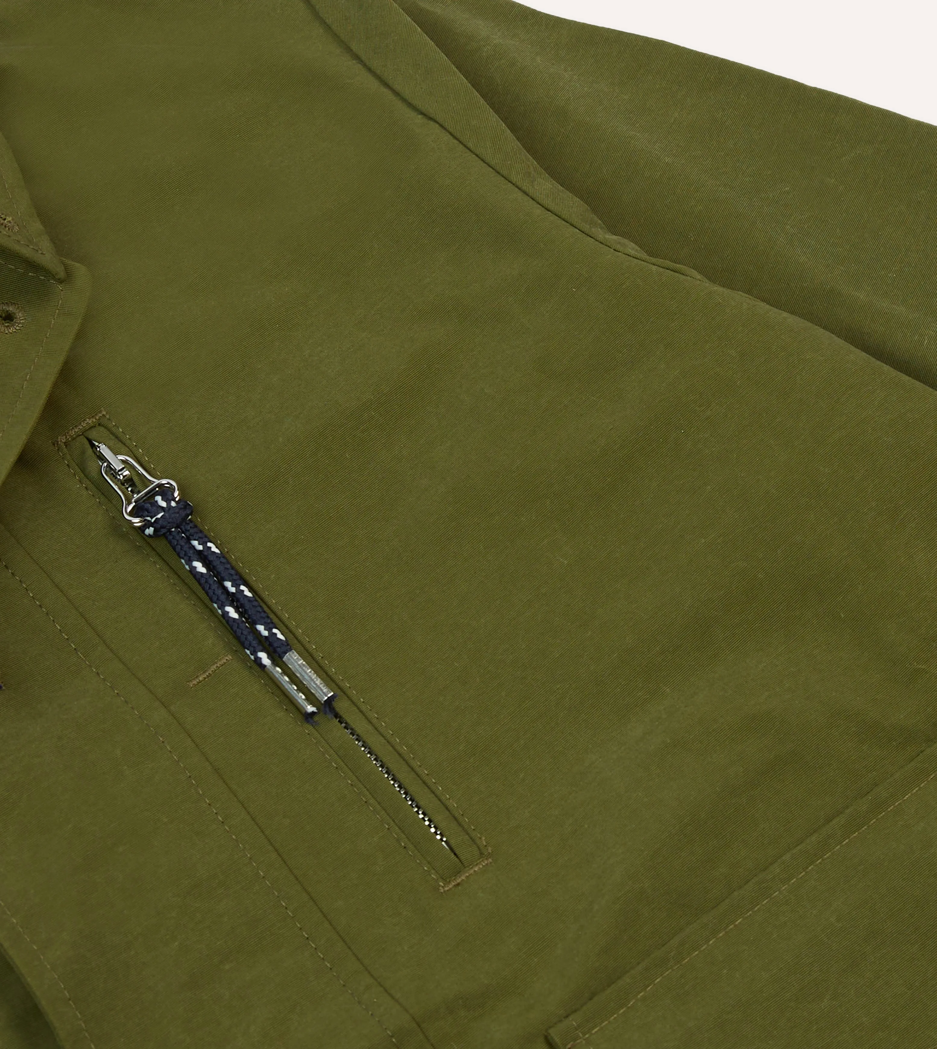 Easy Wear Everyday Layers Olive Cotton Blouson Jacket