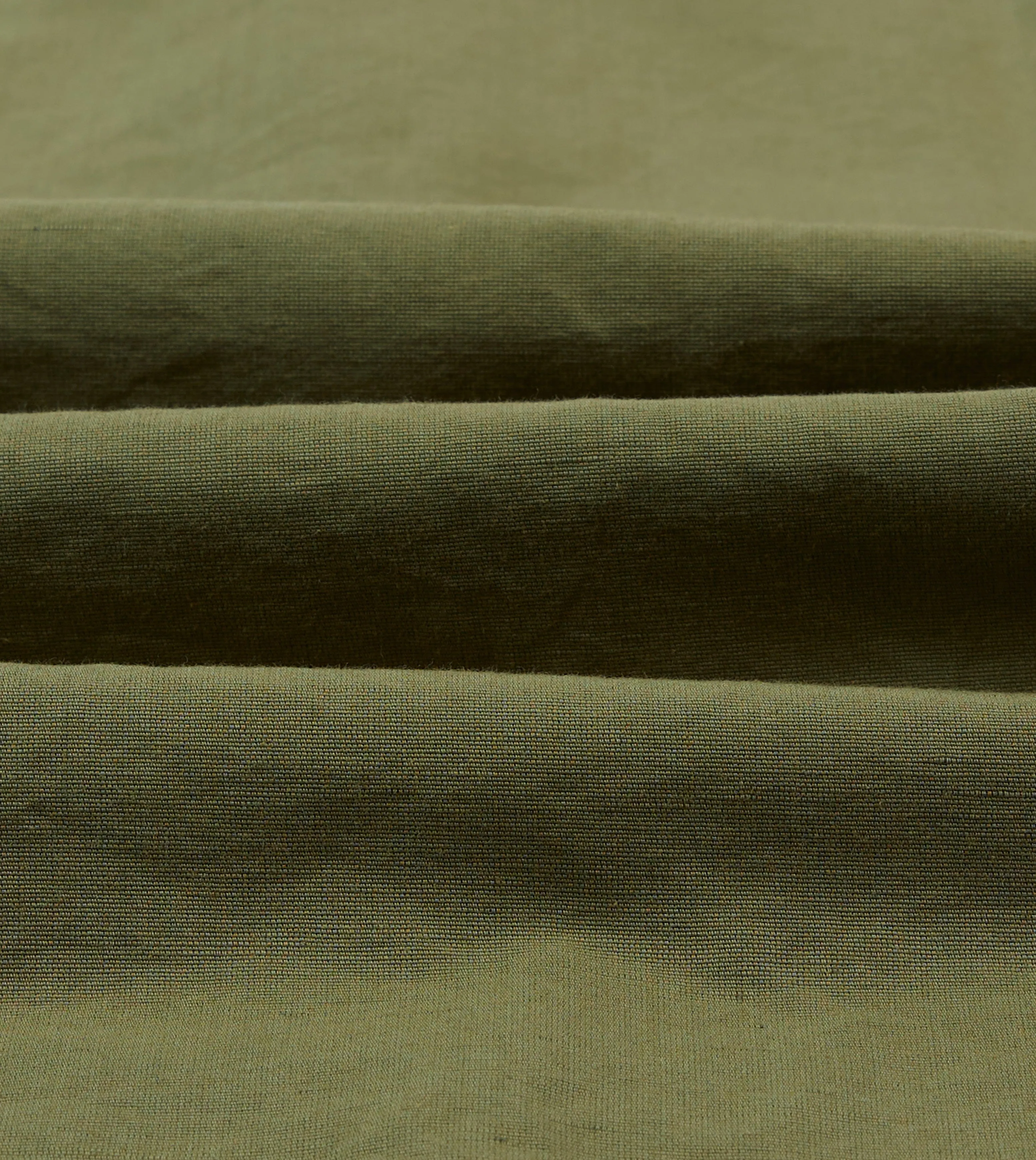 Olive Cotton-Linen Camp Collar Three Pocket Short Sleeve Shirt EasyCareFabric