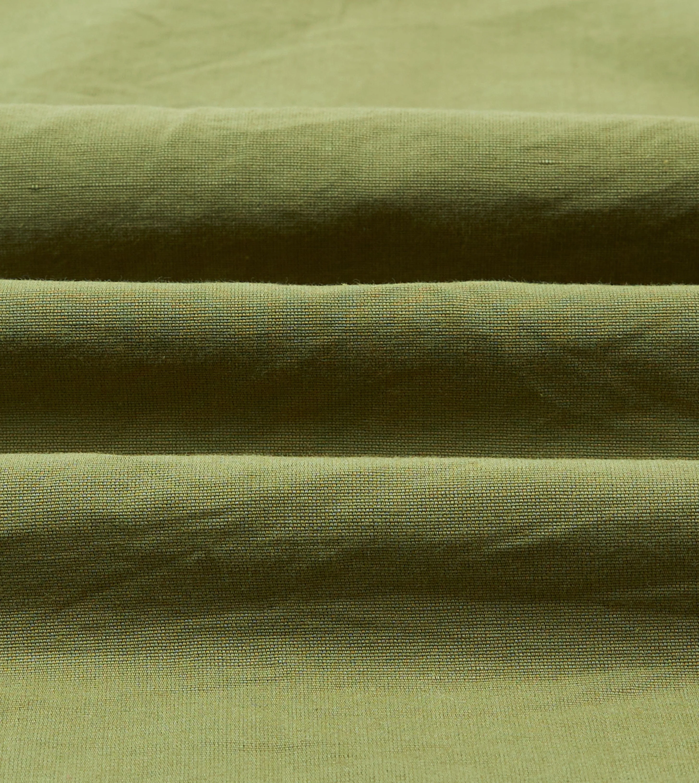 Olive Cotton-Linen Popover Shirt Collared