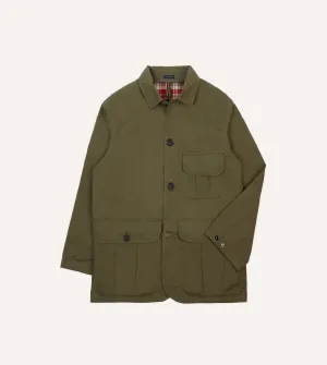 Moisture Wicking Material Flexible Insulation Olive Green Waxed Cotton Canvas Chasseur Jacket