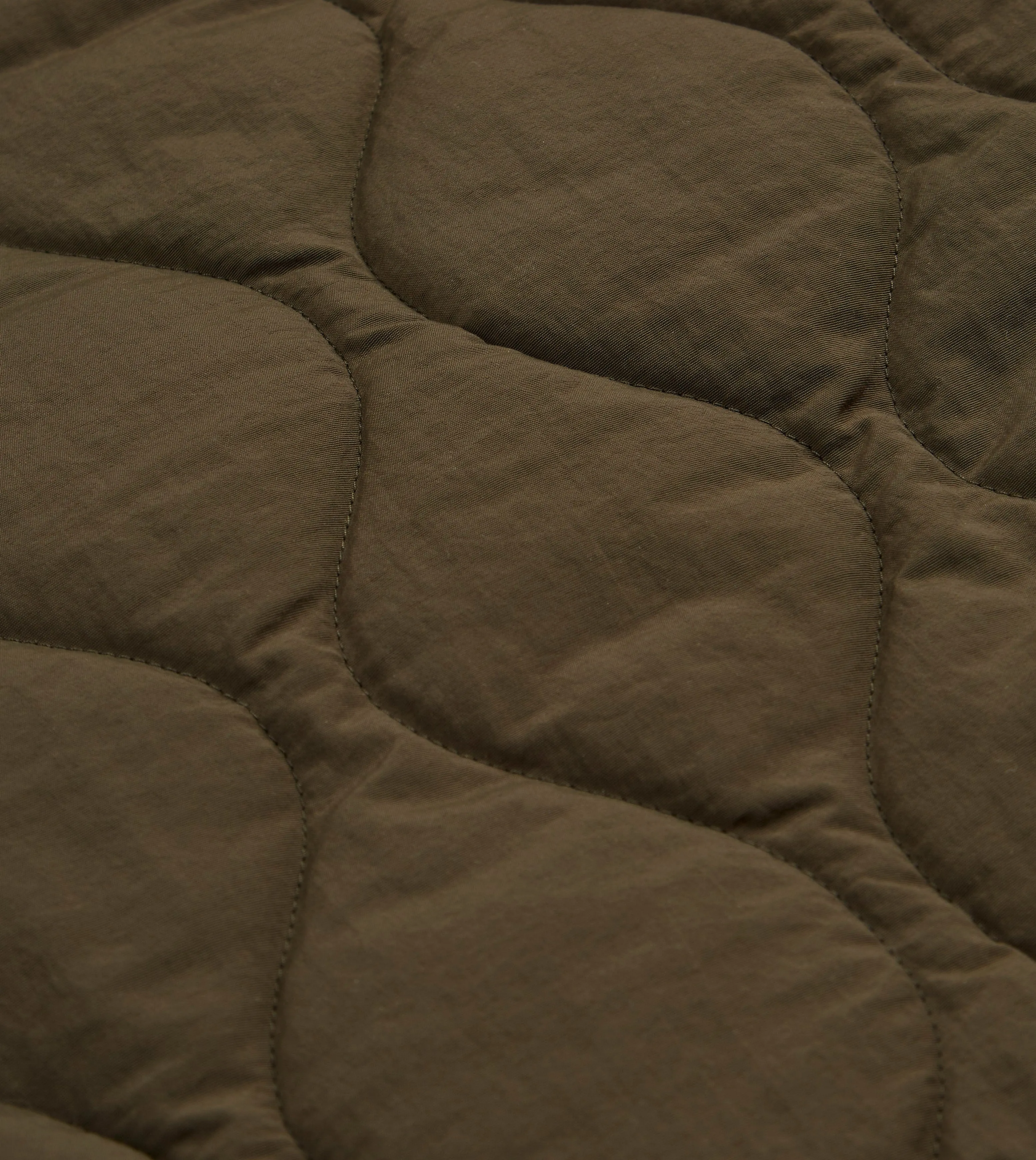 Olive Quilted Nylon Zip Vest Quick Dry Coating