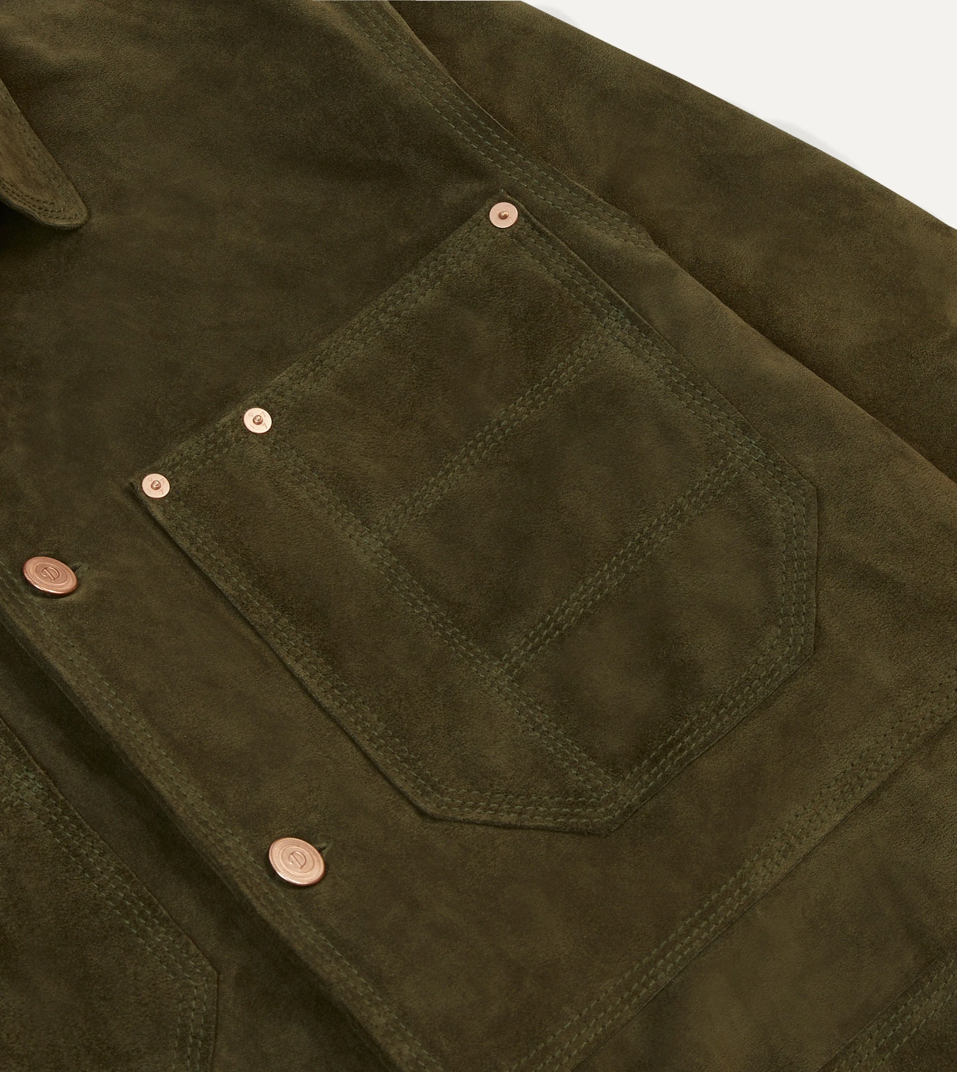Olive Suede Welder Jacket Everyday Layers Moisture Wicking Inner