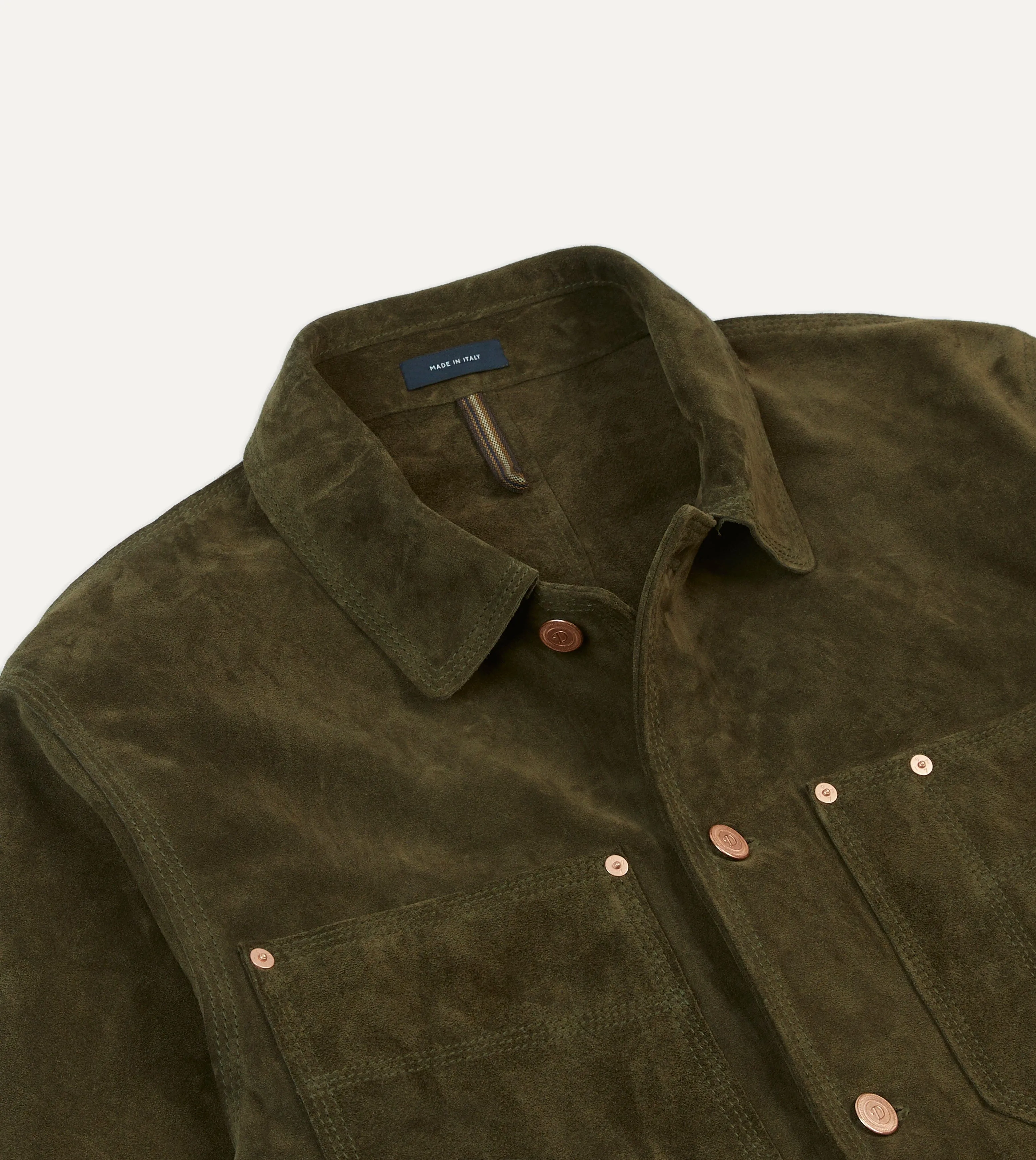 UltraQuietMaterial Olive Suede Welder Jacket