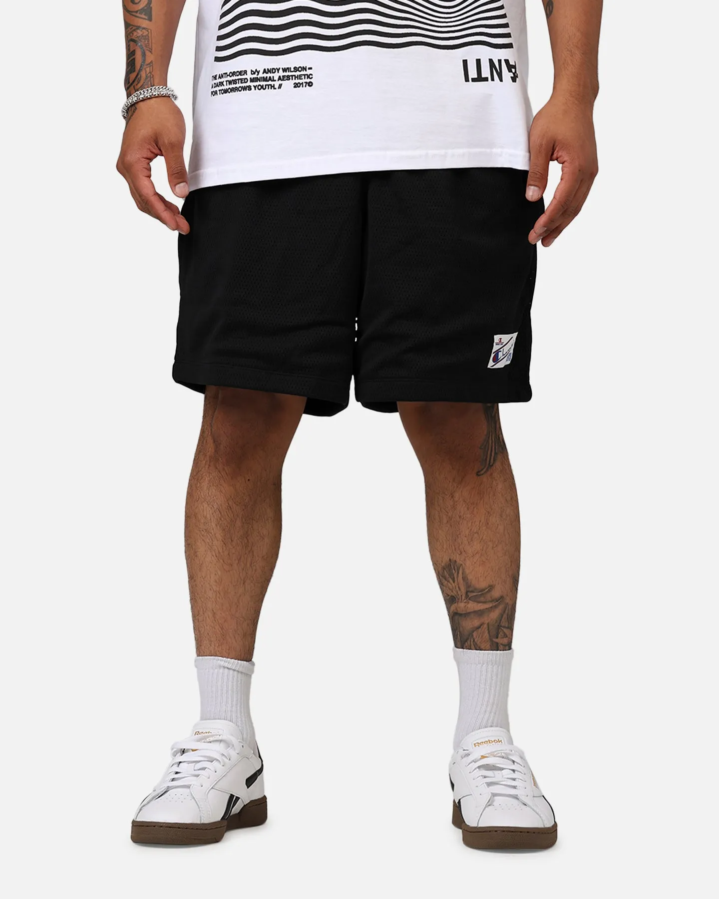Champion Big Bank Mesh Shorts Black Double Layered Reinforcement colorful