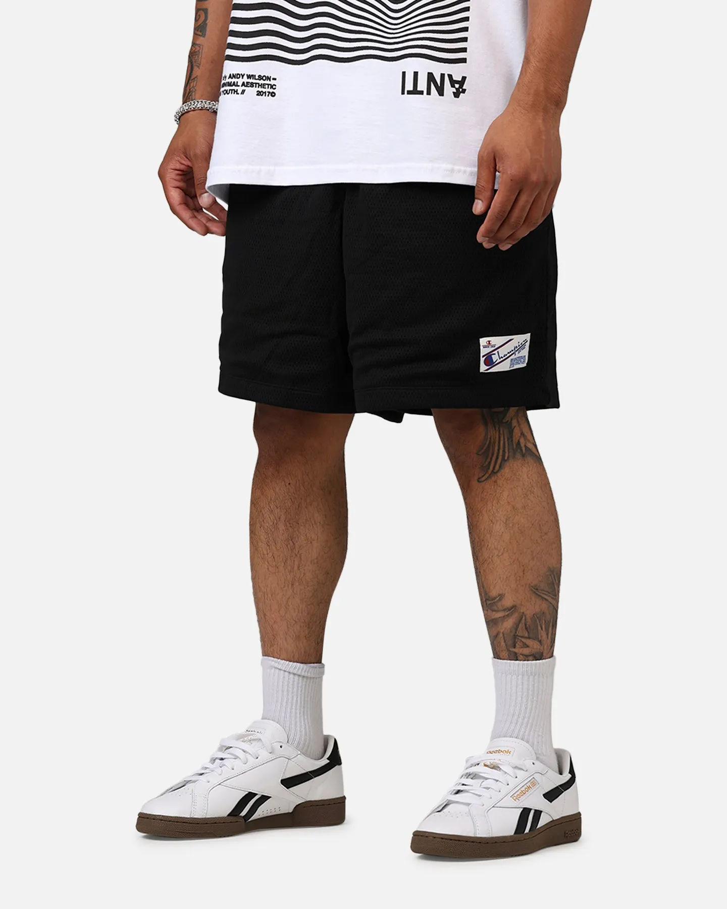 Stylish Fit Champion Big Bank Mesh Shorts Black
