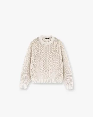 Open Gauge Knit Sweater - Off White Laidback Mood