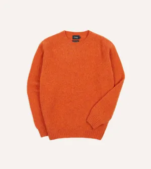 Urban Fashion Orange Brushed Shetland Crew Neck Jumper
