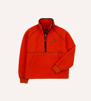 Stylish Comfort Orange Casentino Wool Half-Zip Pullover Fleece