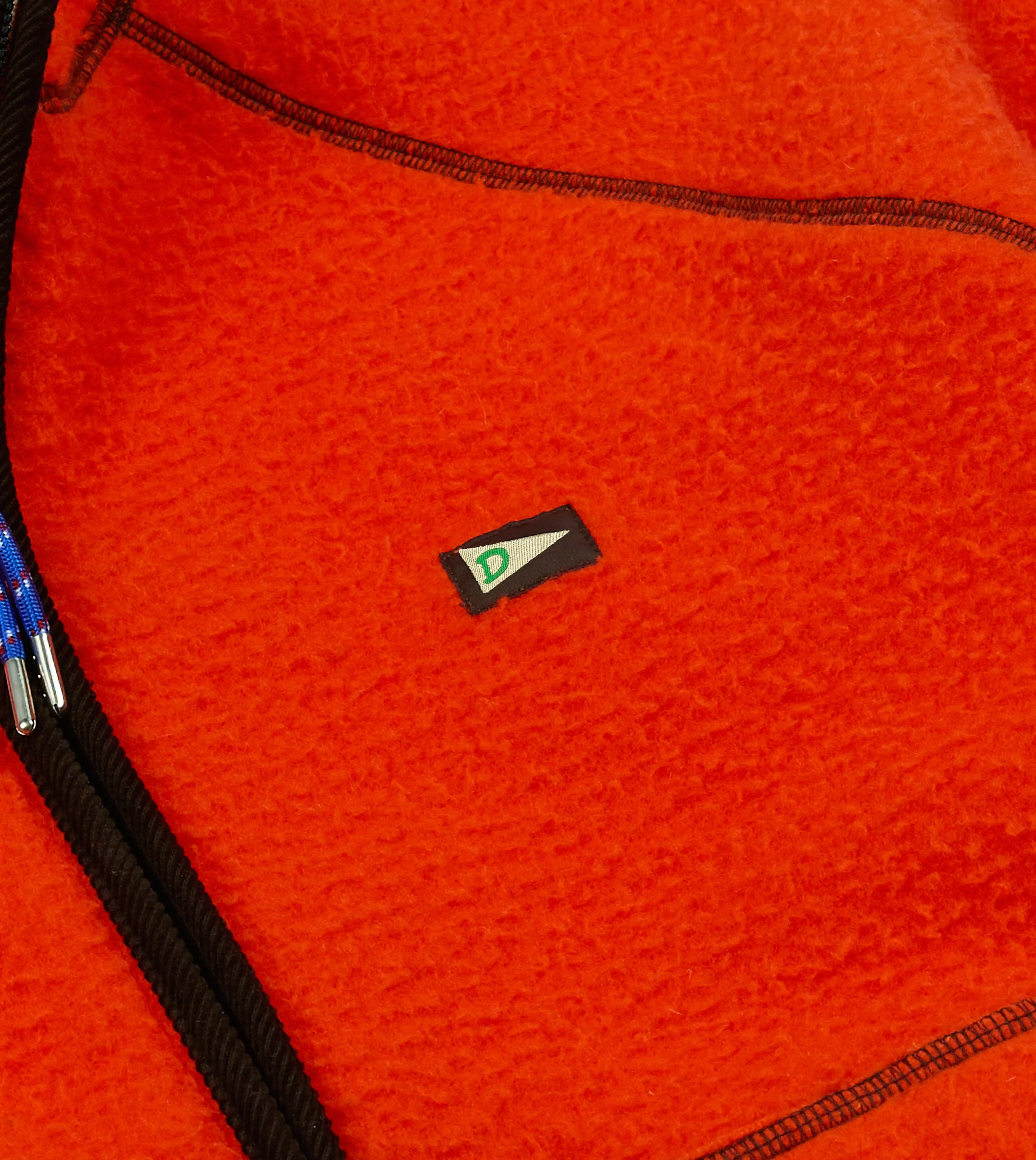 Orange Casentino Wool Half-Zip Pullover Fleece WaterproofDesign Eco Friendly Dyed Fabric