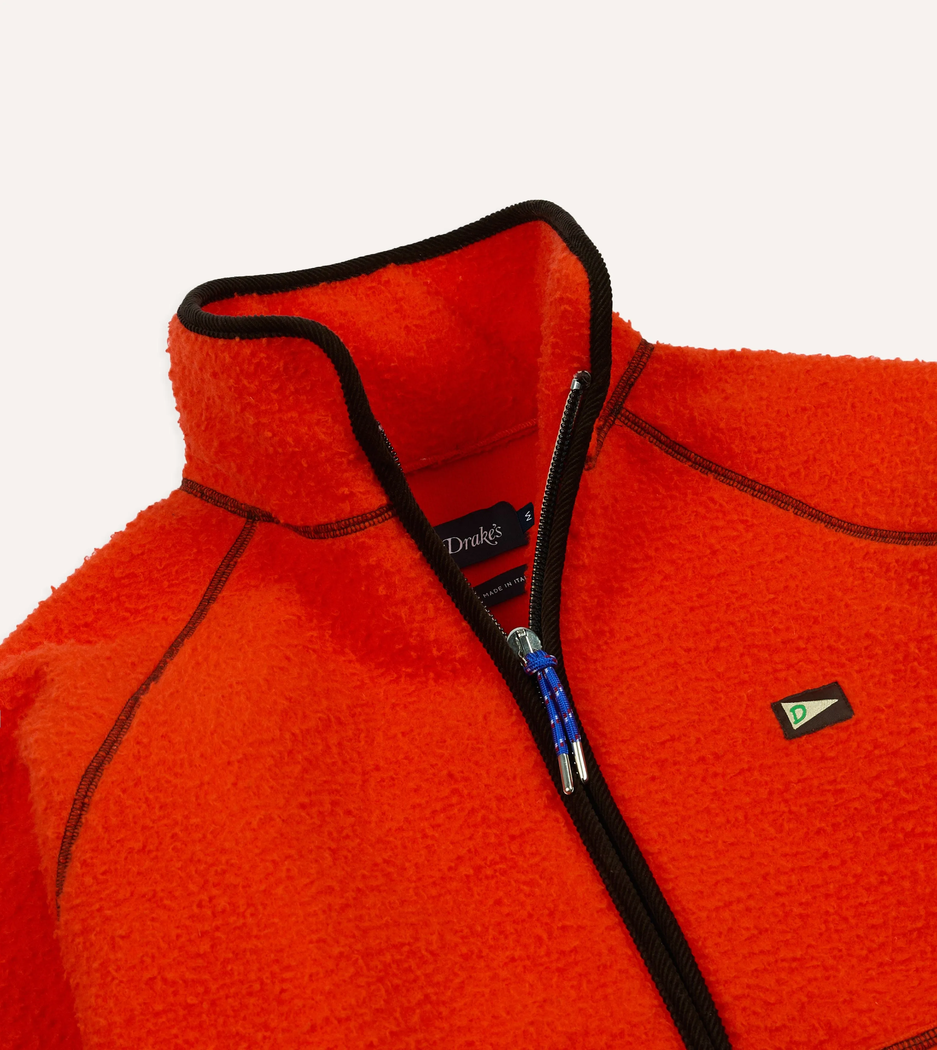 Orange Casentino Wool Half-Zip Pullover Fleece Reflective Zippers Collar Stabilization System