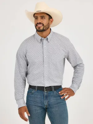 Comfy Style FlexibleCollarOptions Wrangler Men's Cody Johnson L/S Paisley Button Down Shirt in Slate Grey