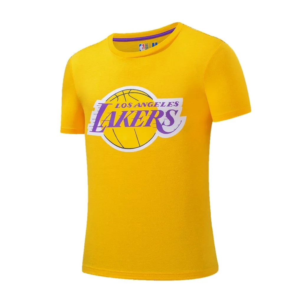NBA BASICS PRIMARY LOGO T-SHIRT - YELLOW Outdoor Activewear Wicking Interior Layer