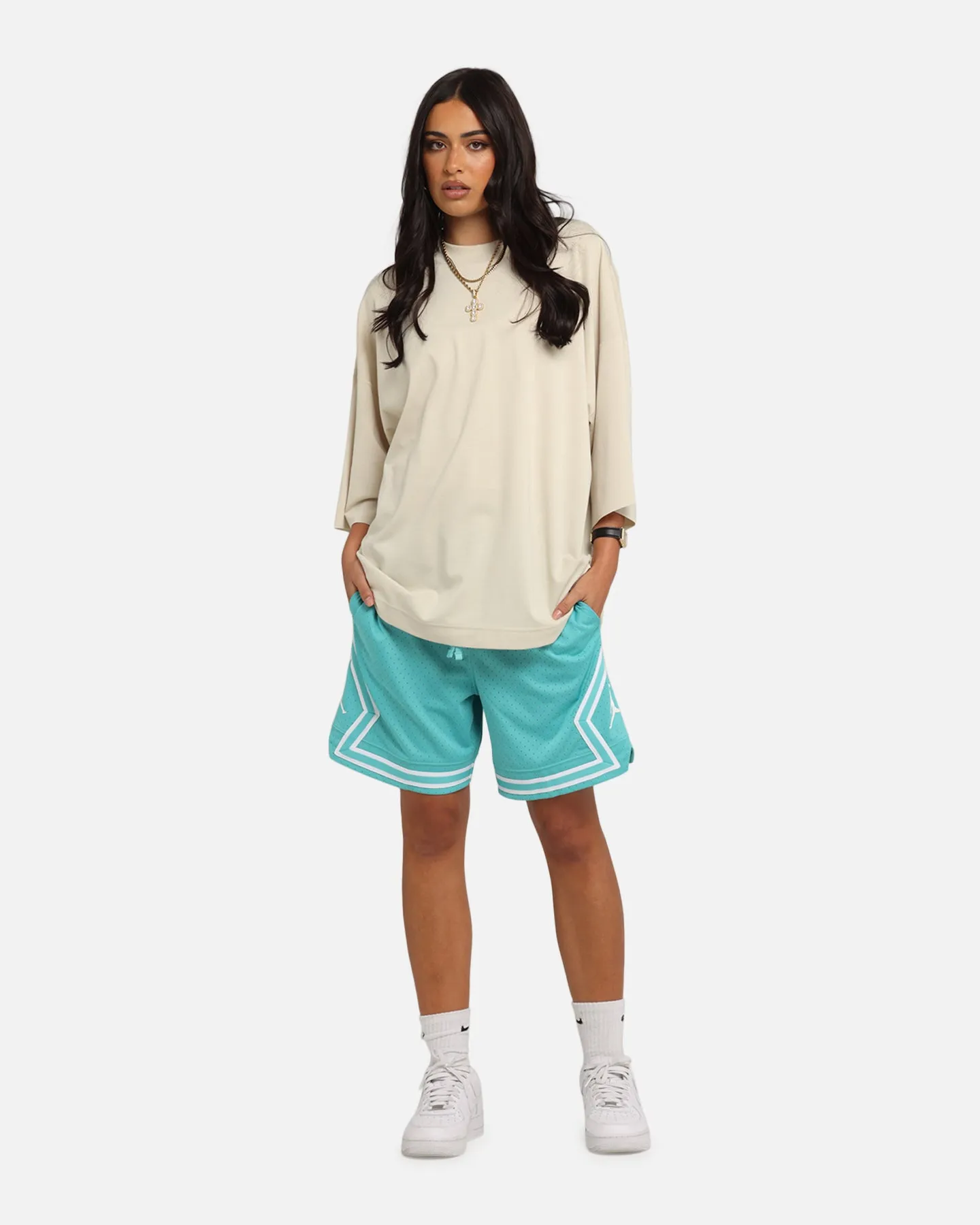 Jordan Dri-FIT Sport Diamond Shorts Teal/White Tactile Feedback Loops