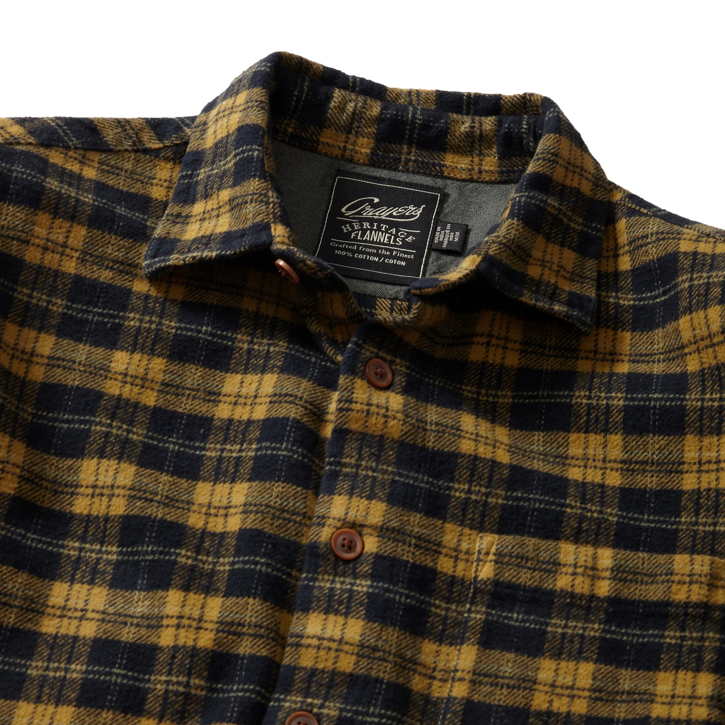 Effortless Wear Relaxed Fit Carson Heritage Flannel - Honey Mustard Plaid