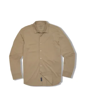 Breathable Performance Essential Piece Hackett Cotton Sorona Knit Shirt - Dune