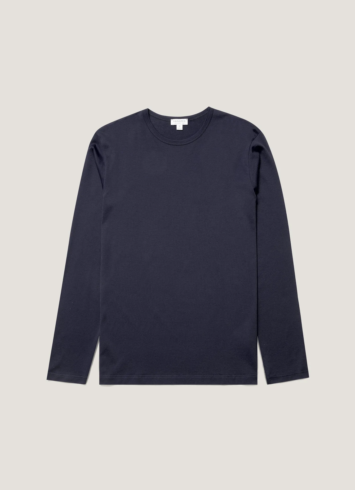 Men's Classic Long Sleeve T-shirt in Navy Soft Breathable Essential Layer