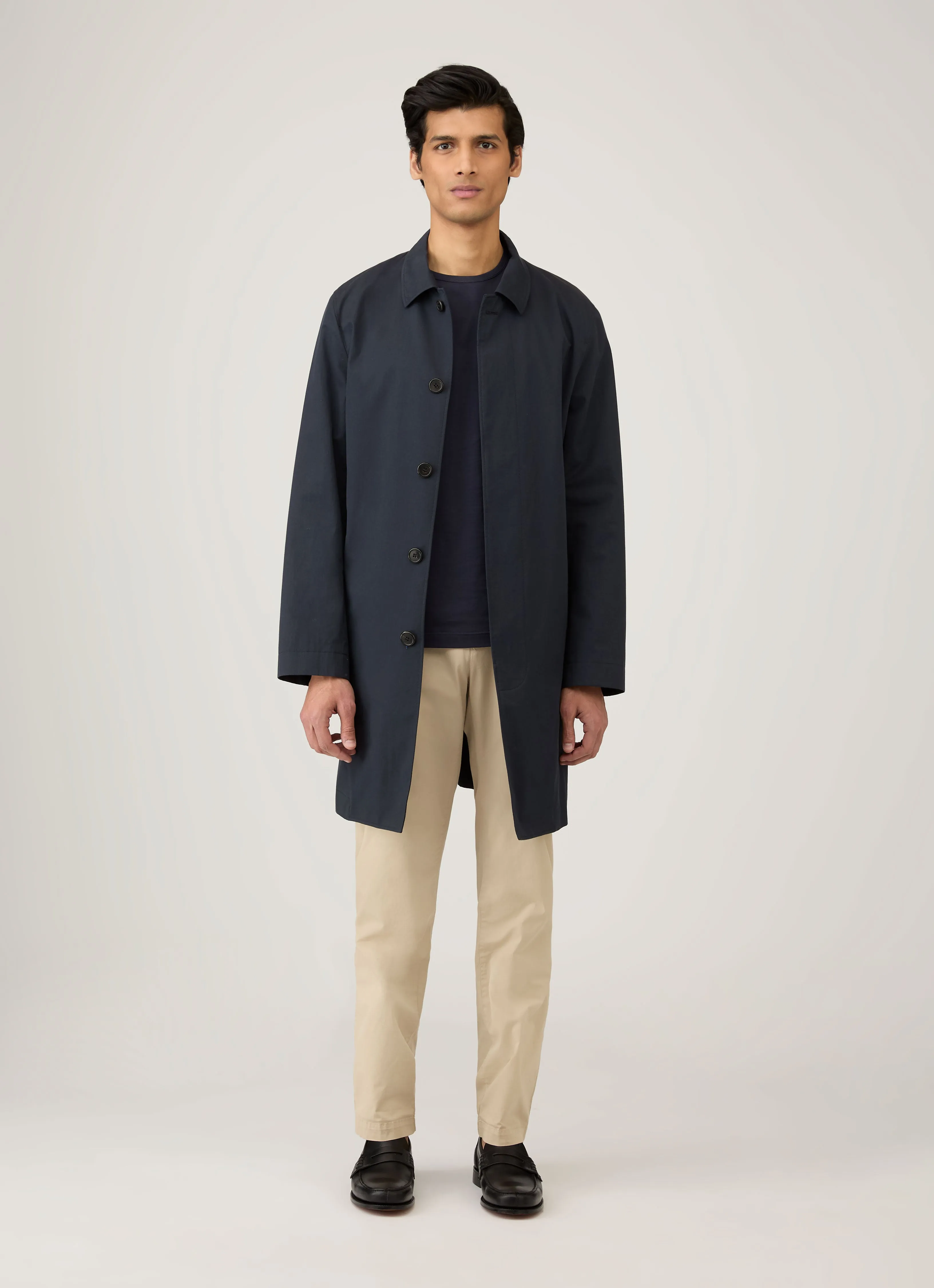 Sporty Fashion Men's Classic Long Sleeve T-shirt in Navy