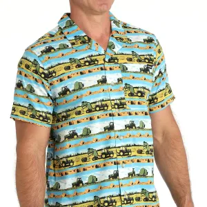 Cinch Men's Hayin' Season Short Sleeve Camp Shirt Everyday apparel Weekend Smart Look