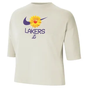 Los Angeles Lakers Warriors Courtside Women's Boxy T-Shirt Zip Up