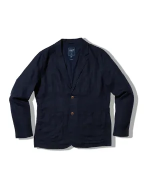Stain Proof Frictionless Zipper Tracks Bal Harbour 2 Button Linen Blazer - Navy
