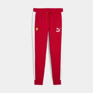 Comfortable Layers Seasonal Basic Scuderia Ferrari Iconic T7 Motorsport Mens Track Pants (Red)