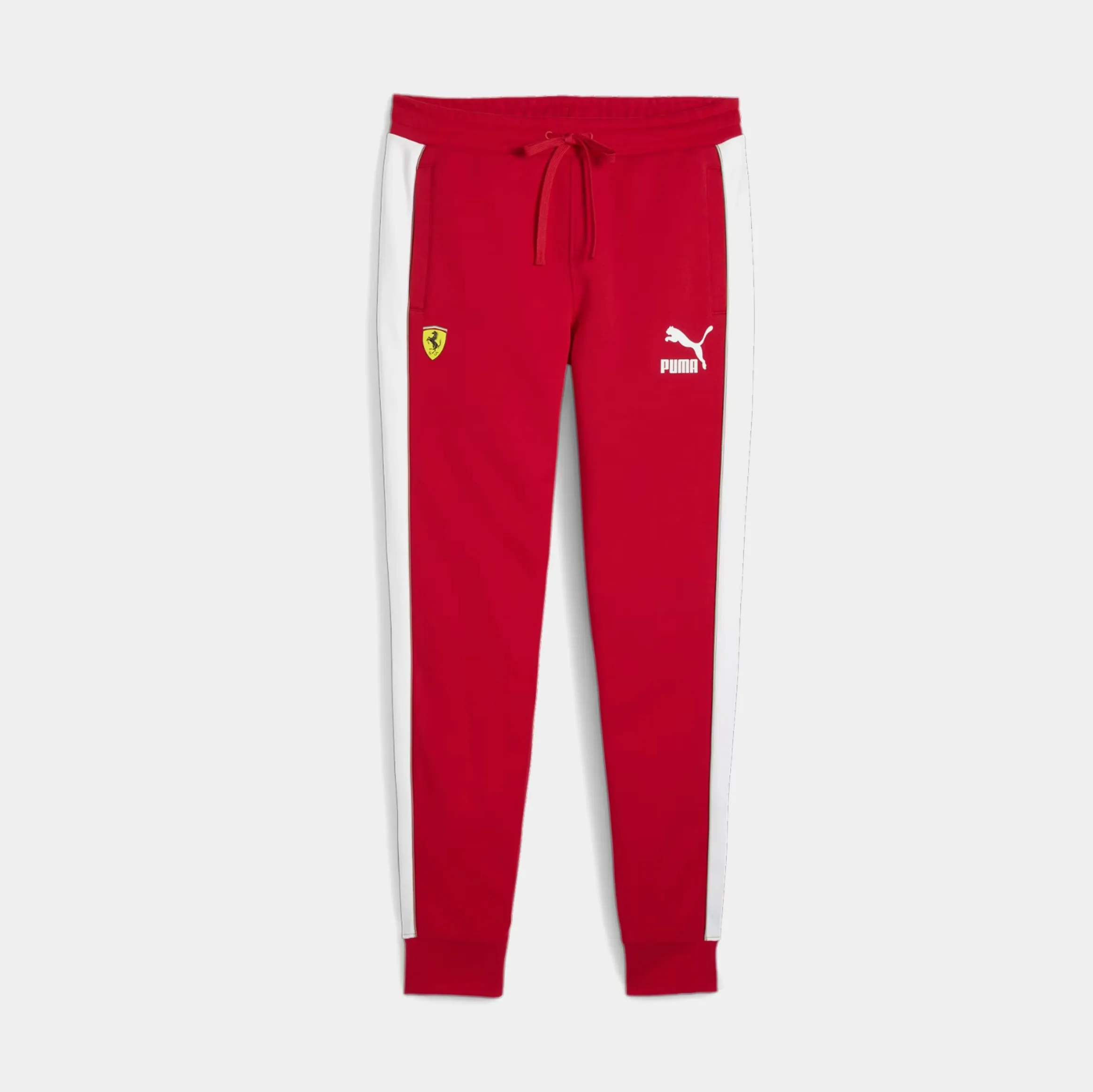 Scuderia Ferrari Iconic T7 Motorsport Mens Track Pants (Red) ExpandableSidePanels