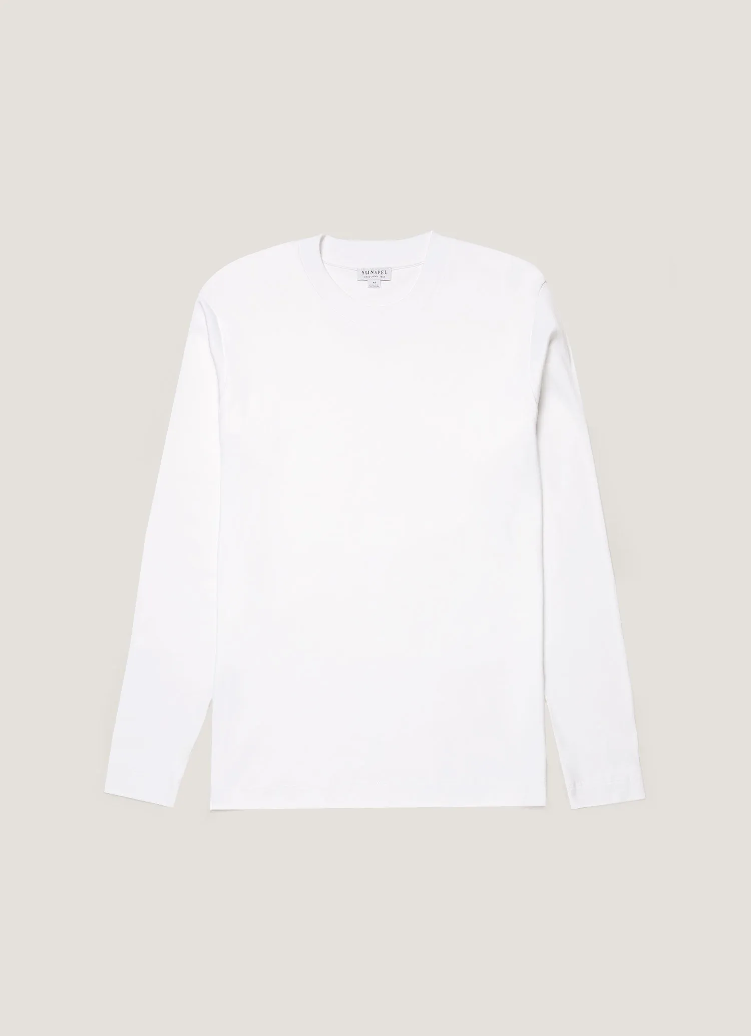 Stretch Fabric Technology Summer Casual Men's Long Sleeve Heavyweight T-shirt in White