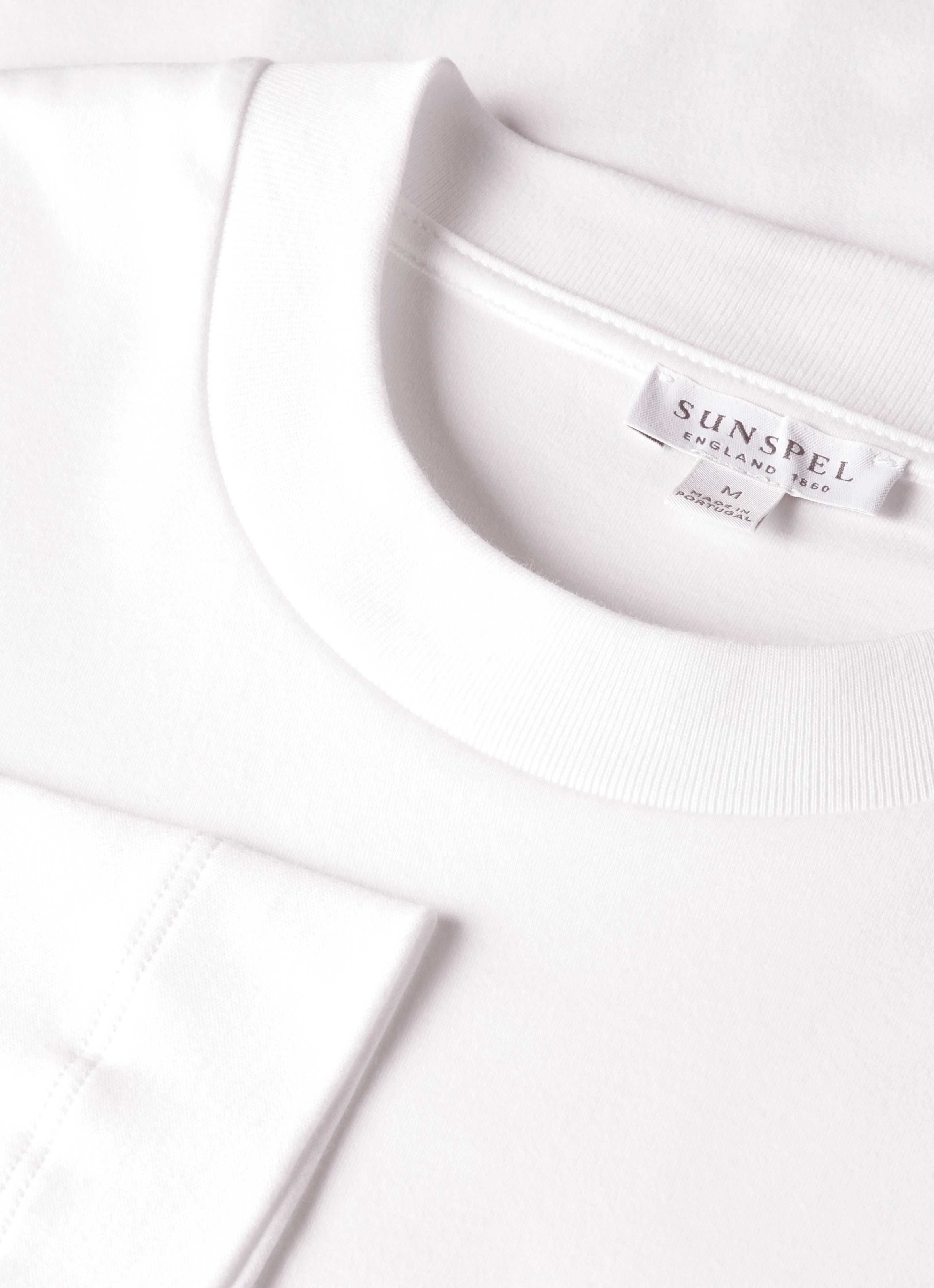 Men's Long Sleeve Heavyweight T-shirt in White Summer Favorite AntiBacterialTreatment