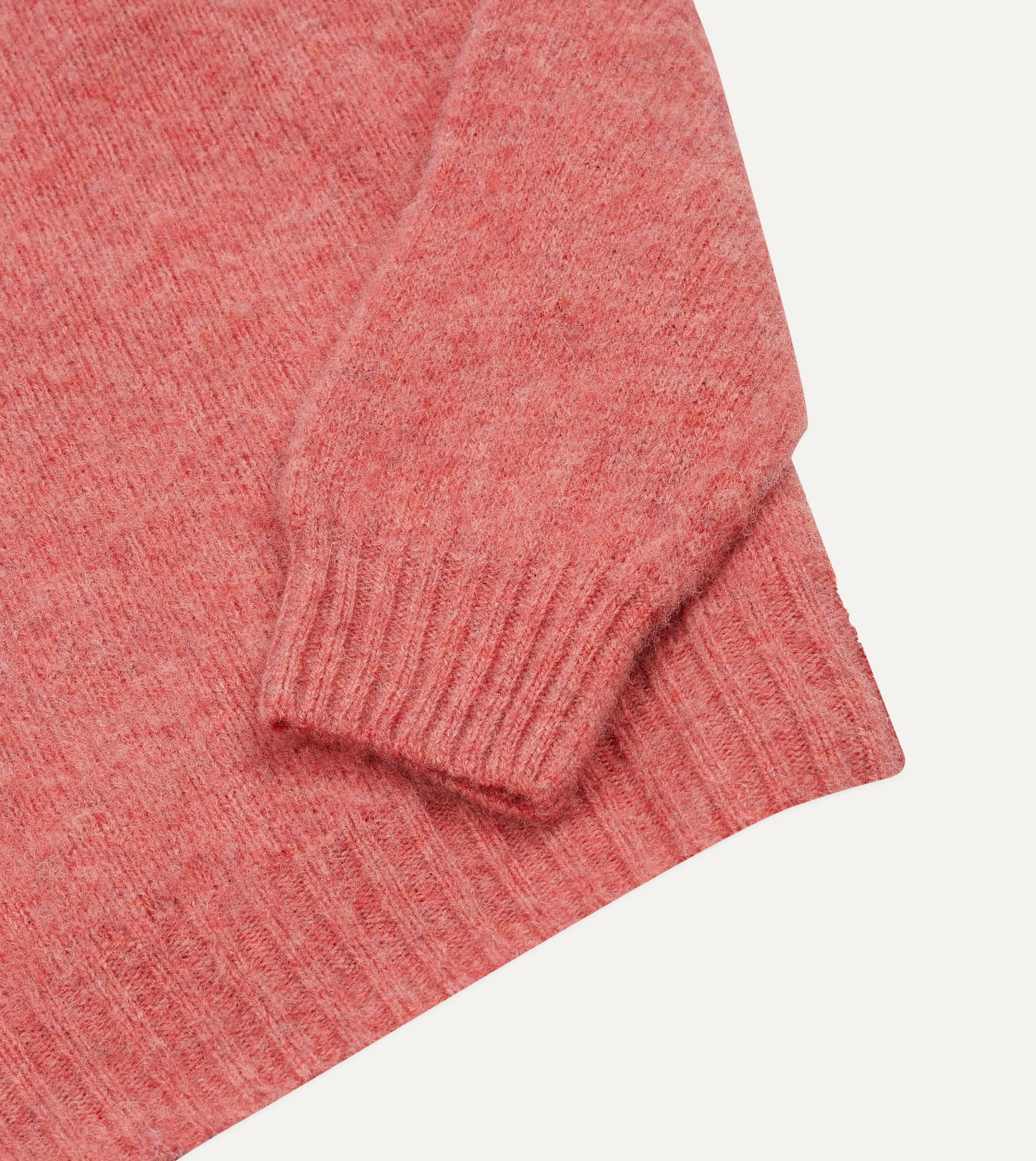 Pink Brushed Shetland Crew Neck Jumper Street Comforted Turtleneck Variation